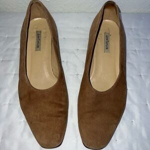 Ann Taylor Brown Suede Heels Classic Design